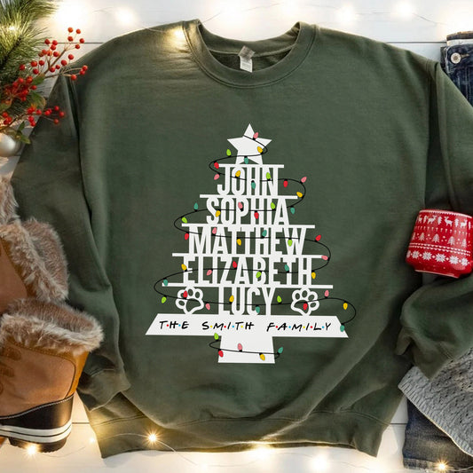 Personalized Family T-shirt Christmas, Christmas Tree T-shirt, Personalied Family Christmas Tree, Christmas For Gift, Sweatshirt Christmas, Family Gift, Christmas For Family