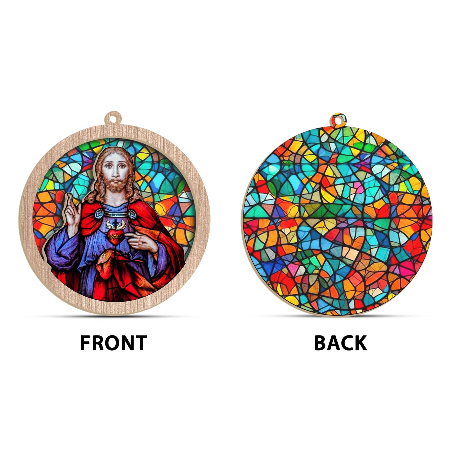 Jesus Glass Coloful Ornament Decoration, Christmas 2023 Ornament, Christmas Decoration, Holiday Gift Idea