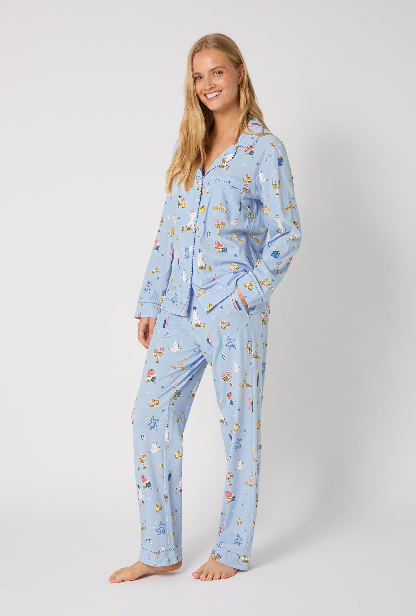 Love And Light Long Sleeve Classic Stretch Jersey Pj Set