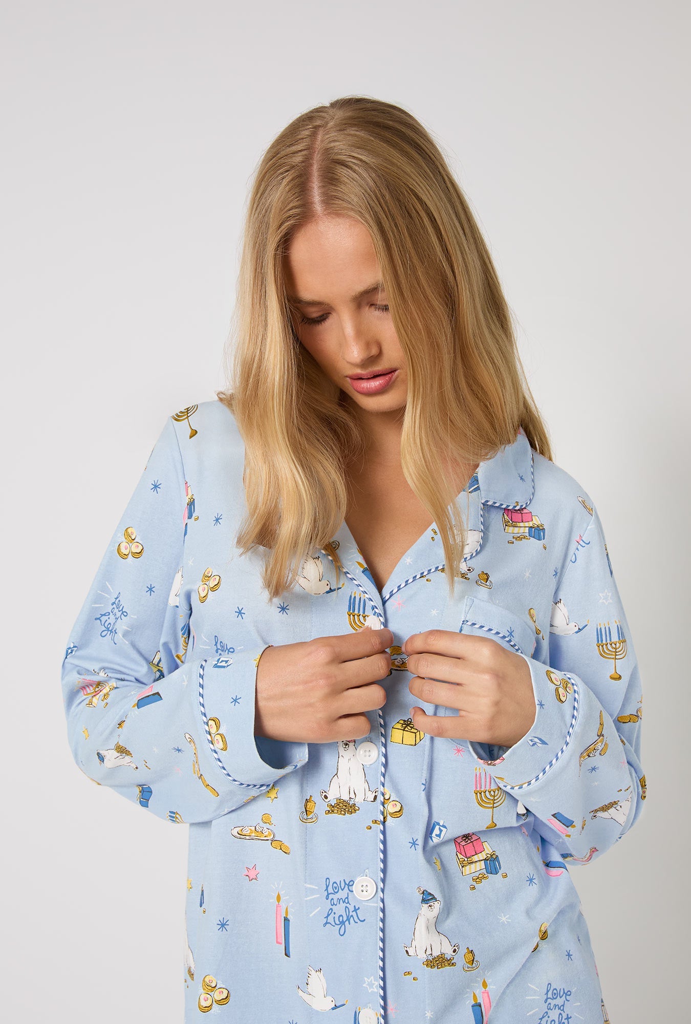 Love And Light Long Sleeve Classic Stretch Jersey Pj Set