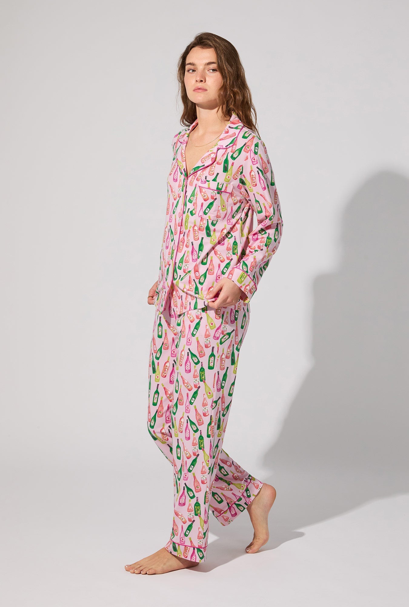 Wine Tour Long Sleeve Classic Stretch Jersey PJ Set