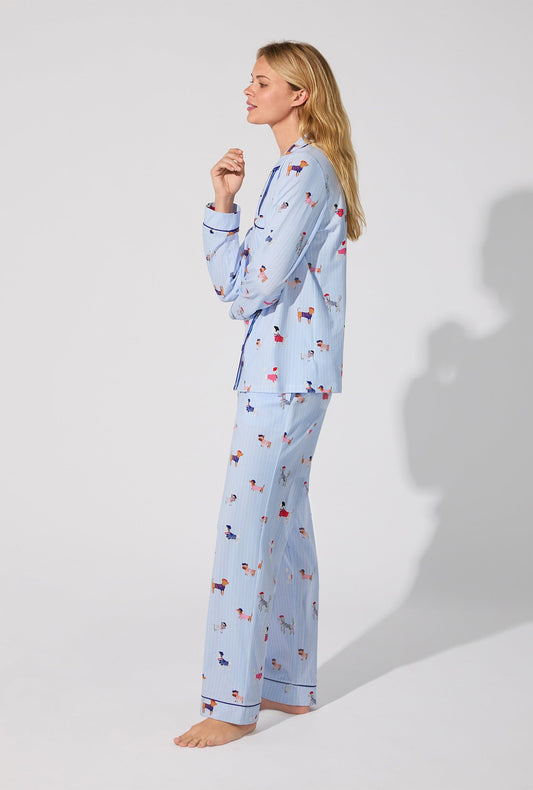French Pups Long Sleeve Classic Stretch Jersey PJ Set