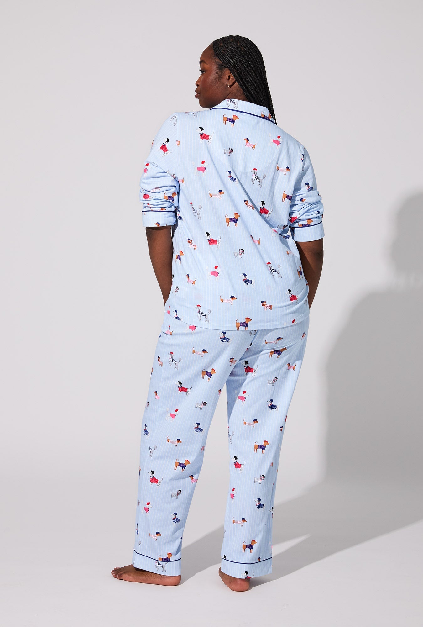 French Pups Long Sleeve Classic Stretch Jersey PJ Set