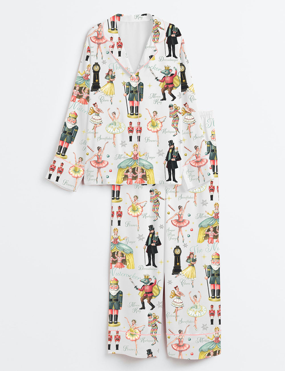 Women's Nutcracker Ballet Christmas Satin Pajama Set