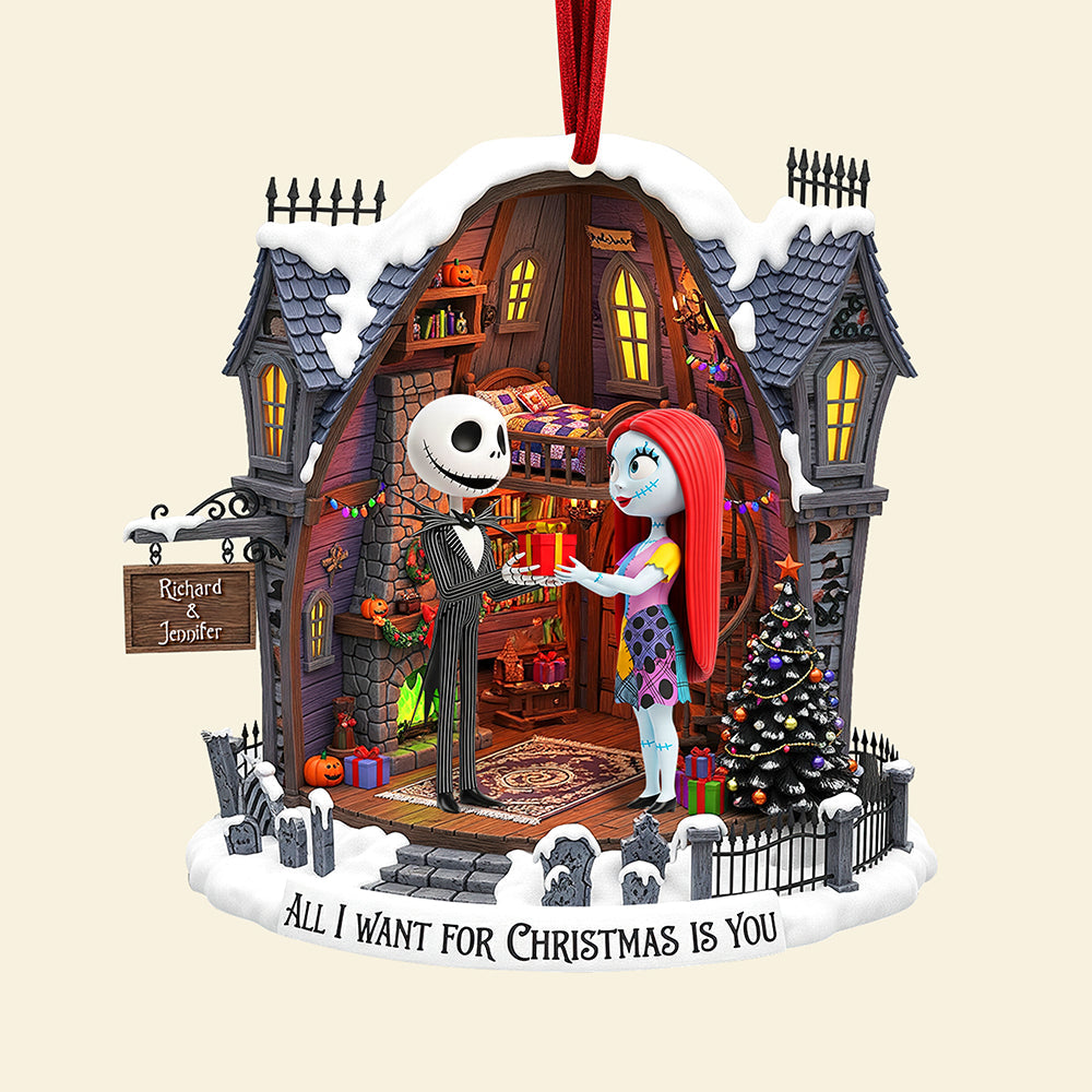 Spooky Couple Christmas Ornament - Personalized Gifts For Couple