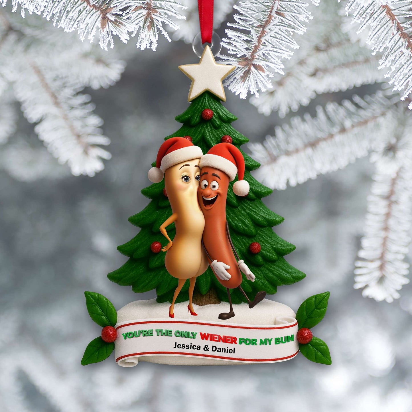 Cute Food Duo Ornament - Personalized Christmas Gifts For Couple