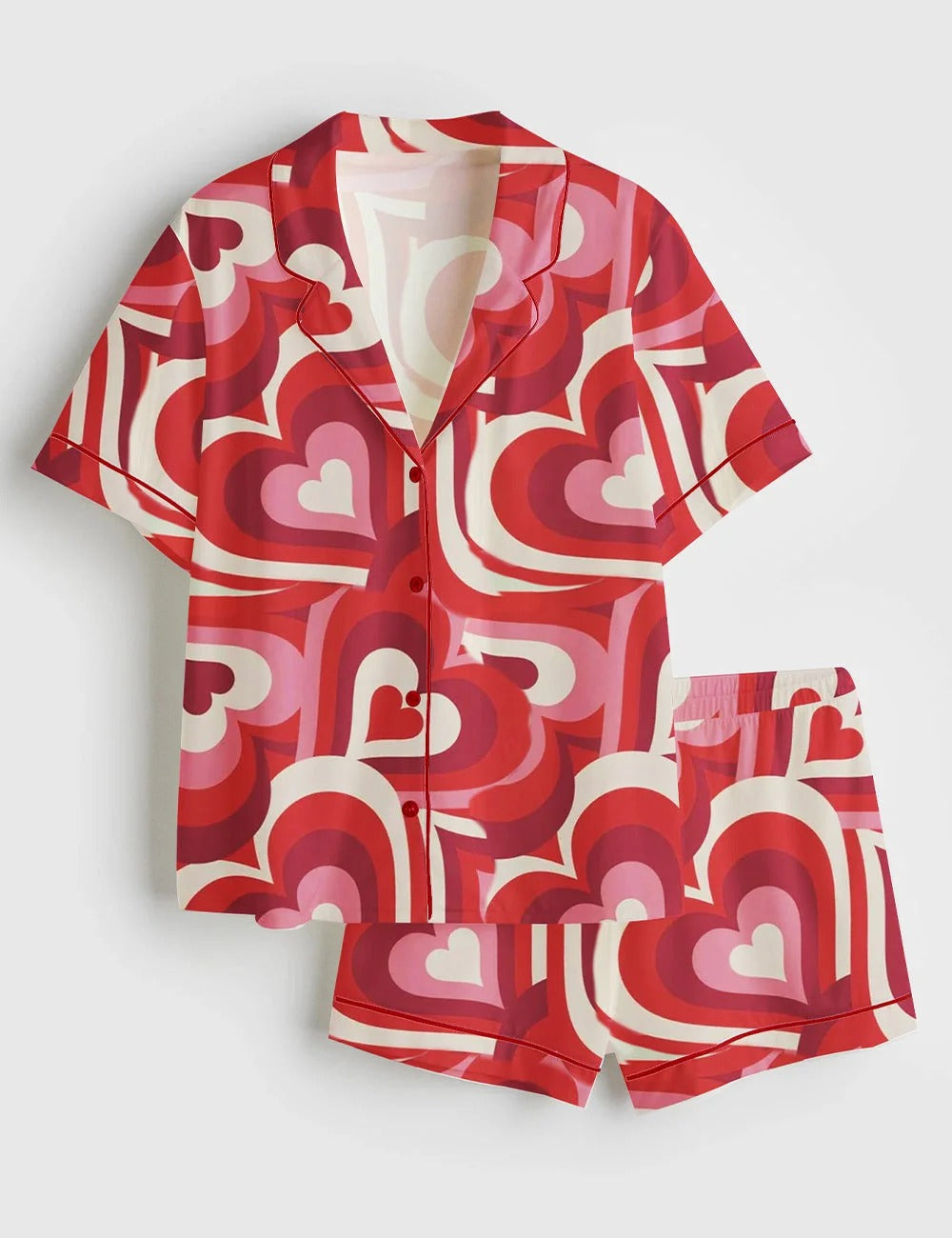 Women's Love Song Valentine's Day Long Sleeve Satin Pajama Set