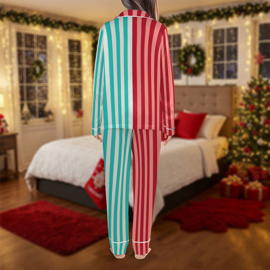 Candy Cane Striped Christmas Pajama Set – Festive Holiday Pajamas | Cozy Family Pajamas for Women, Men, Kids & Youth, Cute Pajama Gift Set for My Love HPRPJMADL-39