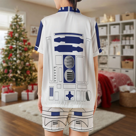 ChatGPT đã nói: Robot Droid Short Pajama Set – Funny Sci-Fi Pajamas | Cool Sleepwear Gift for Women, Men, Kids & Youth, Matching Family Pajamas, Cozy Holiday Pajama Set HPRPJMADS-03