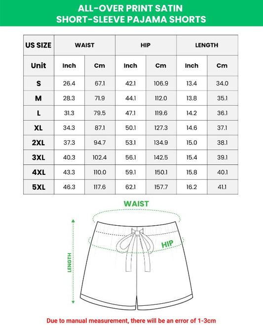 Women’s Trendy Spooky Frames Halloween Pumpkin Ghost Girly Spooky Patchwork Print Short Sleeve Satin Pajama Set