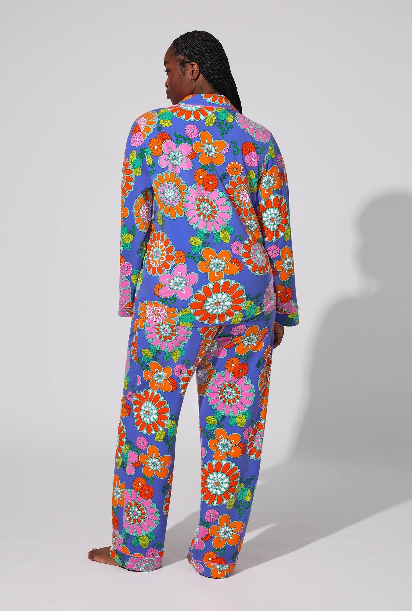 BedHead X Trina Turk Tokyo Floral Long Sleeve Classic Stretch Jersey PJ Set