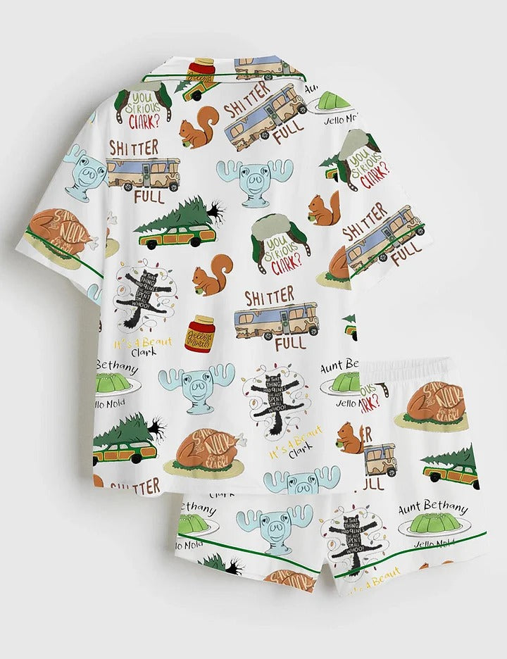 Women's It's A Beaut Clark Christmas Satin Vacation Pajama Set