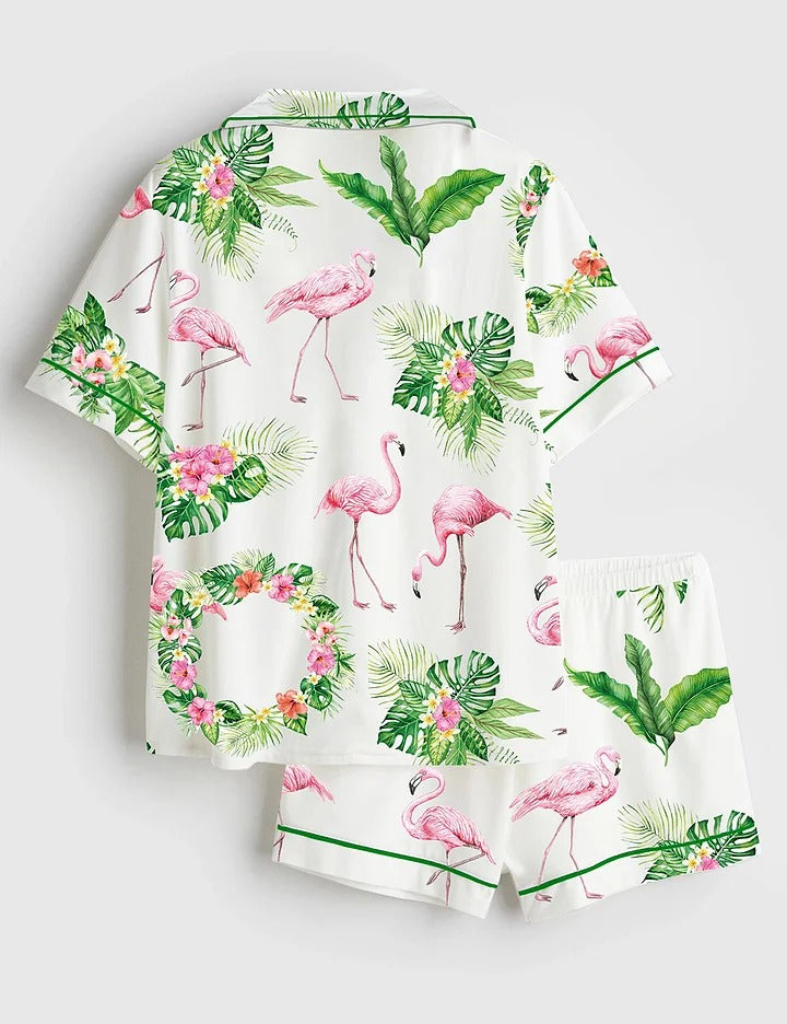 Women's Pink Flamingo Pajama Set