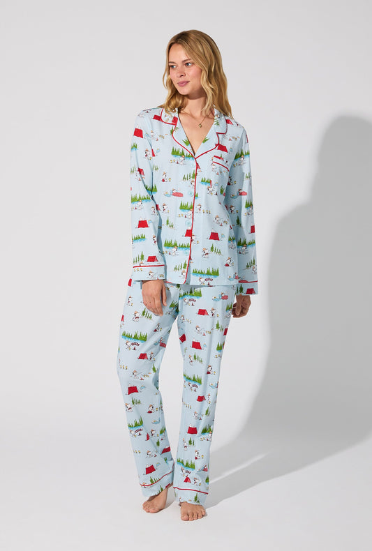Peanuts® Camp Snoopy Long Sleeve Classic Stretch Jersey PJ Set