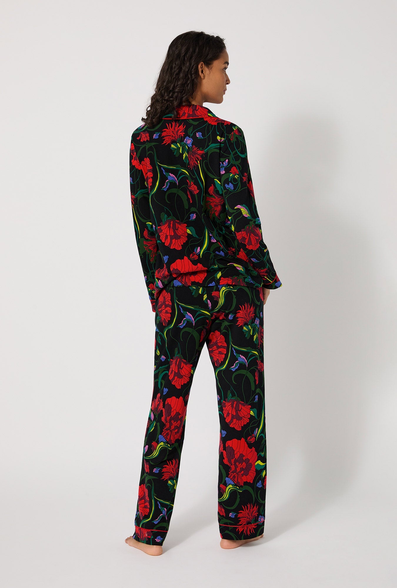 BedHead X Trina Turk Haute Floral Long Sleeve Classic Stretch Jersey Pj Set