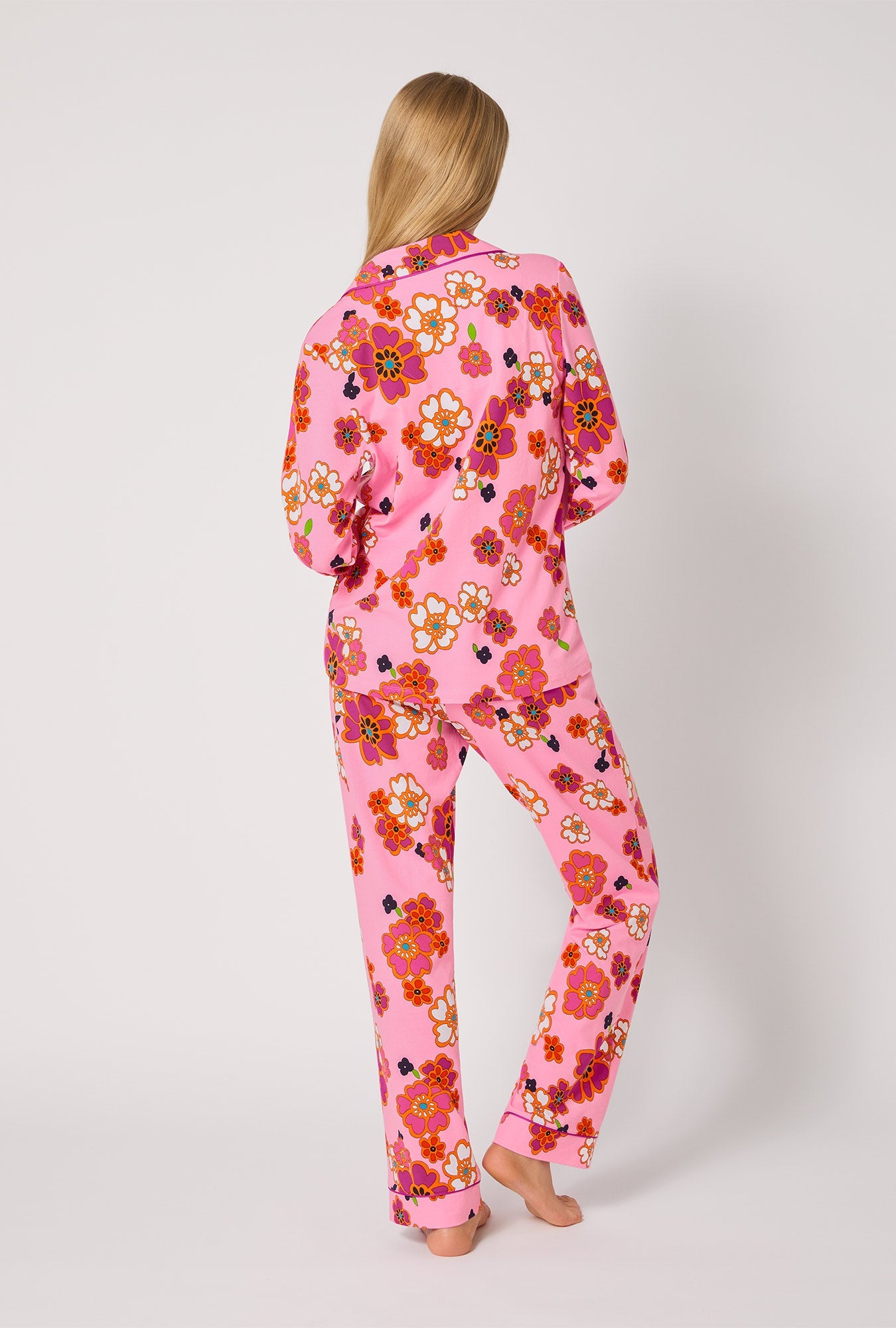 BedHead x Trina Turk Resort Floral Long Sleeve Classic Stretch Jersey Pj Set
