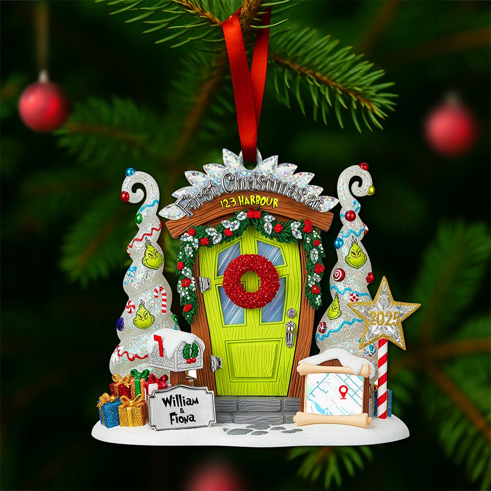 First Christmas At New Address Ornament - Personalized Christmas Gifts For Couple