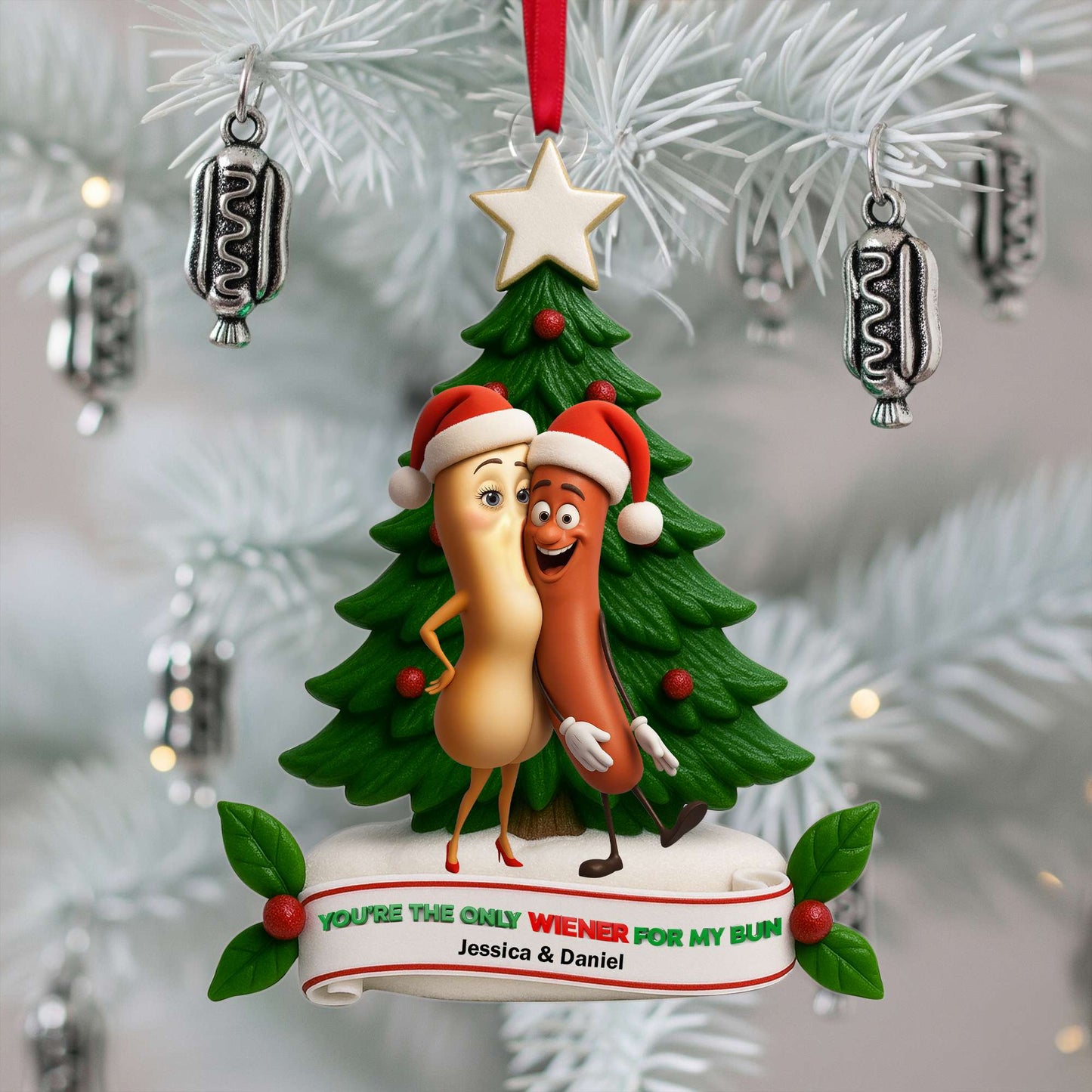 Cute Food Duo Ornament - Personalized Christmas Gifts For Couple