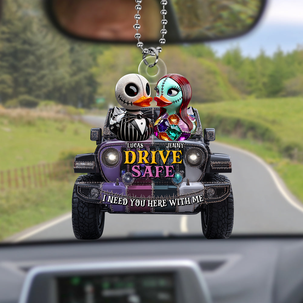 Horror Offroad Couple Car Ornament - Personalized Gifts For Couple