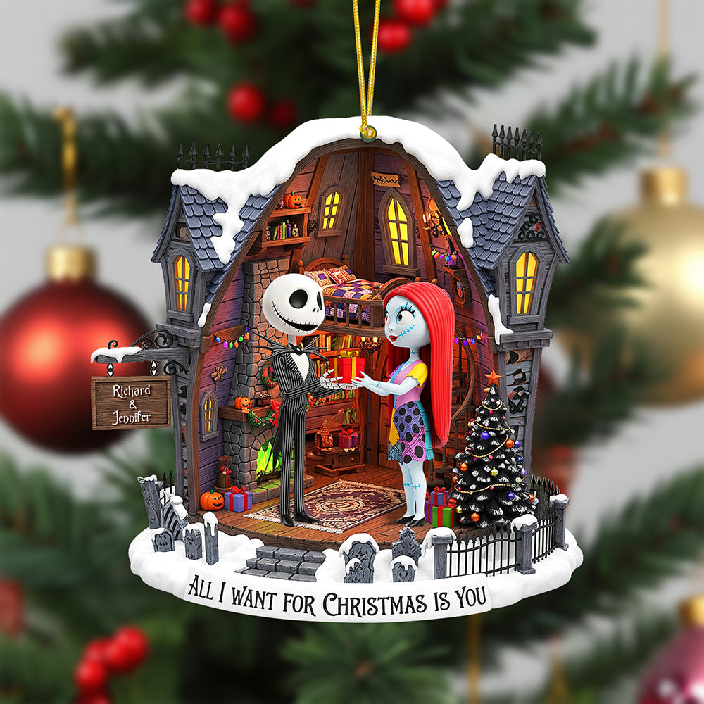 Spooky Couple Christmas Ornament - Personalized Gifts For Couple