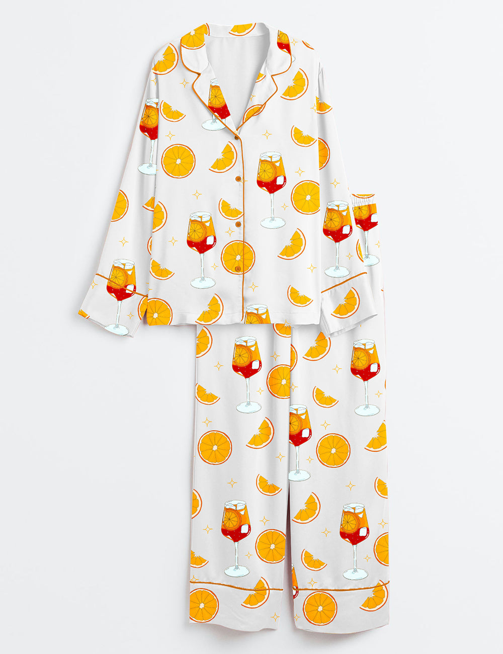 Women’s Aperol Spritz Long Sleeve Satin Pajama Set