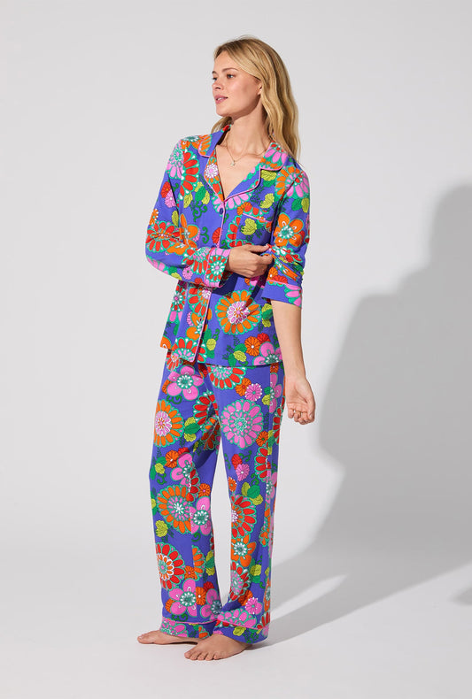 BedHead X Trina Turk Tokyo Floral Long Sleeve Classic Stretch Jersey PJ Set