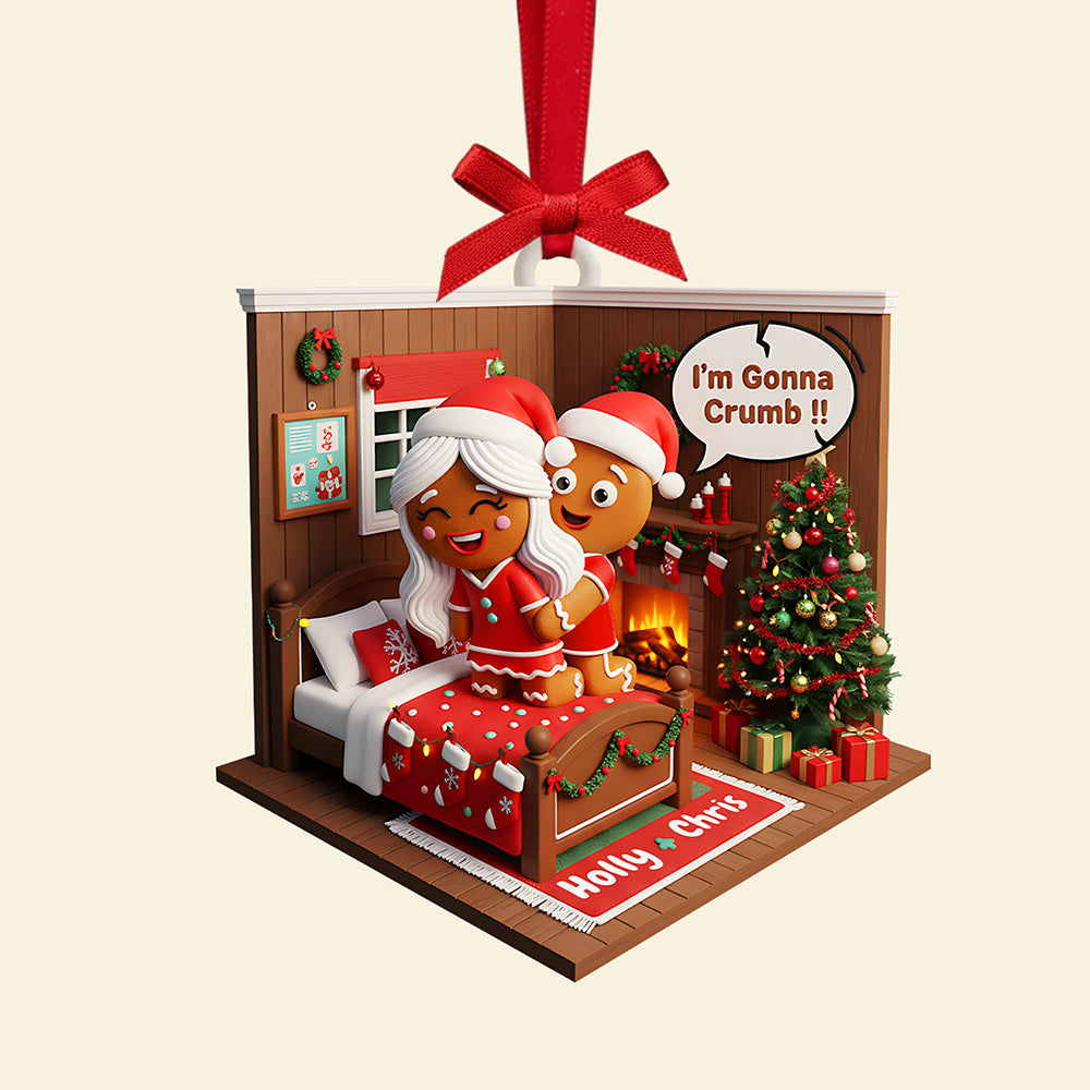 Gingerbread Couple Christmas Ornament, Personalized Gifts For Couple