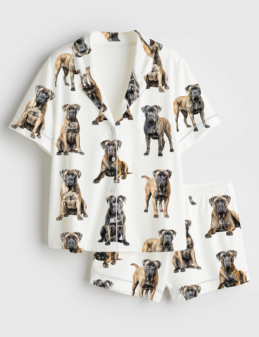 Women’s Cane Corso Dog Lover Short Sleeve Satin Pajama Set