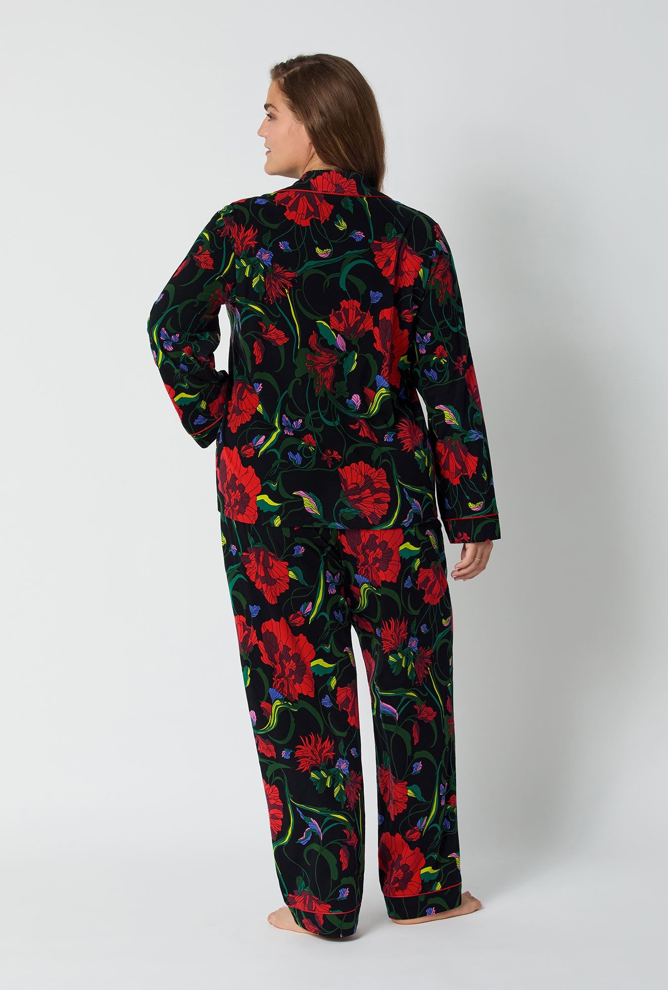 BedHead X Trina Turk Haute Floral Long Sleeve Classic Stretch Jersey Pj Set