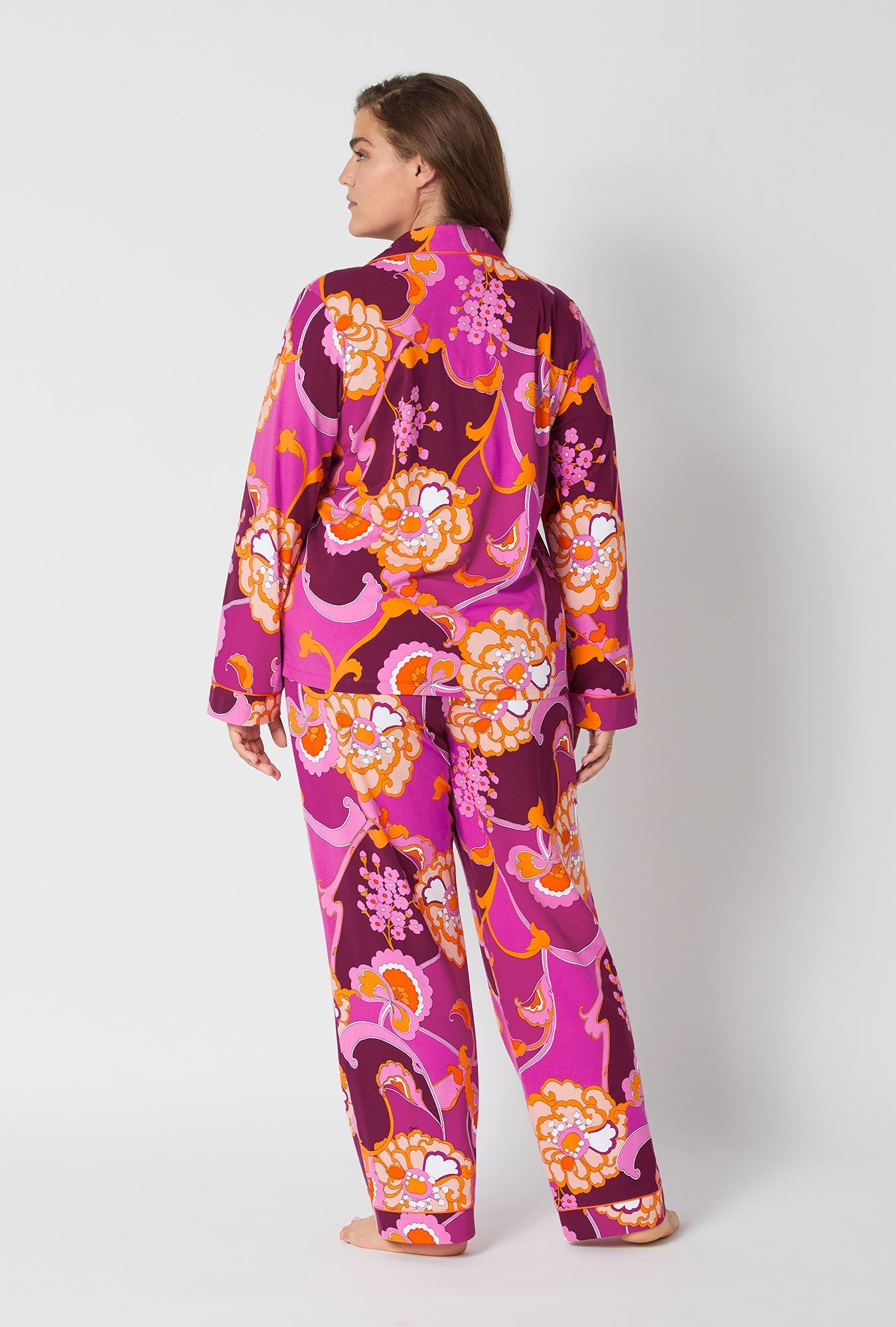 BedHead X Trina Turk Apache Plume Long Sleeve Classic Stretch Jersey Pj Set