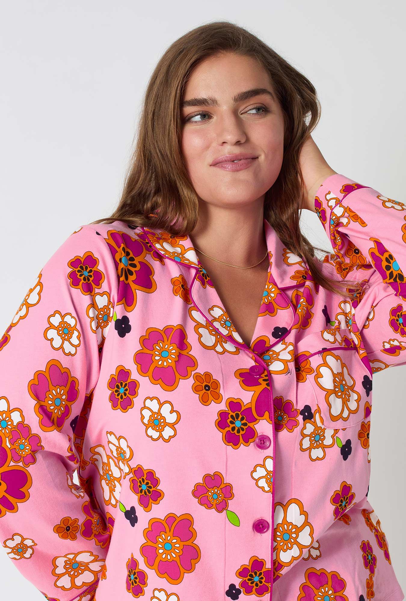 BedHead x Trina Turk Resort Floral Long Sleeve Classic Stretch Jersey Pj Set