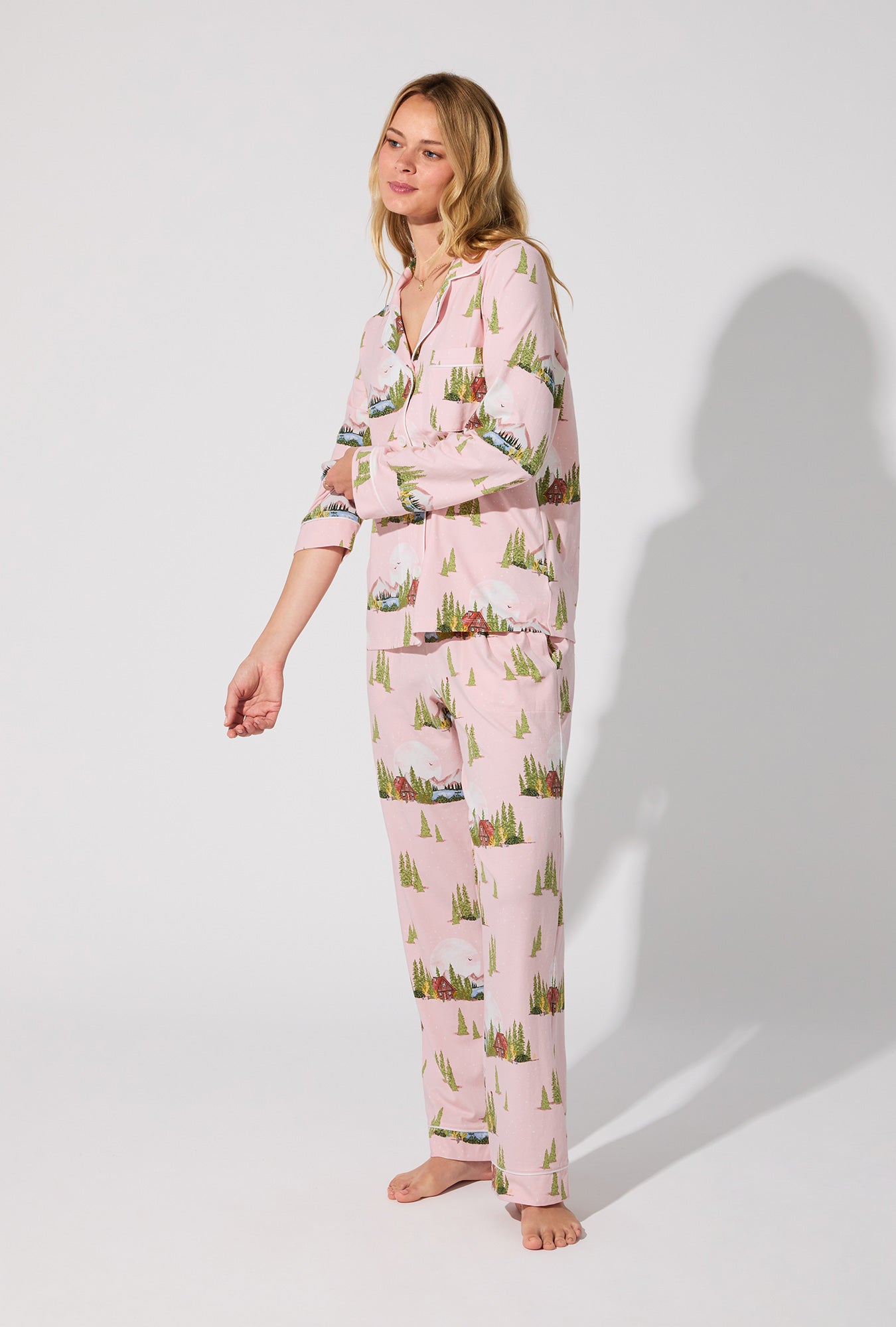 Pine Lake Long Sleeve Classic Stretch Jersey PJ Set