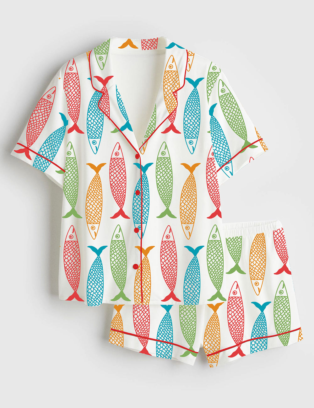 Women's Golfo de México 1550 Sardine Gulf Of Mexico Short Sleeve Satin Pajama Set