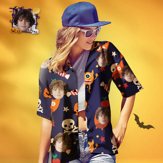 Custom Face Family Matching Hawaiian Outfit Funny Halloween Party Matching Hawaii Shirts