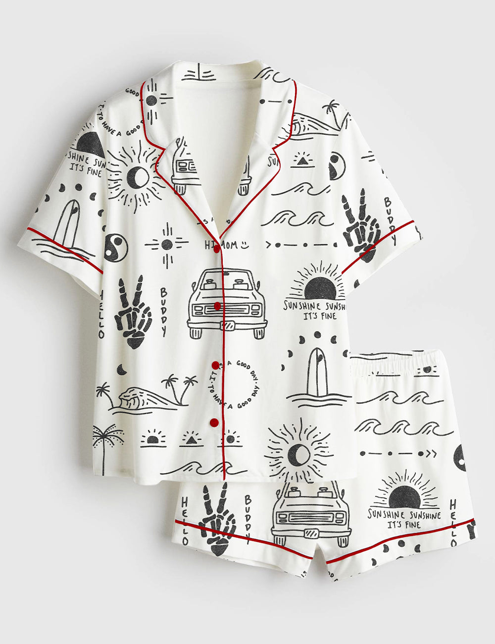 Women’s Kind Of Day Short Sleeve Satin Pajama Set