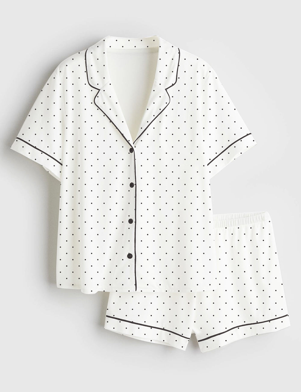 Women's Polka Dot Short Sleeve Satin Pajama Set
