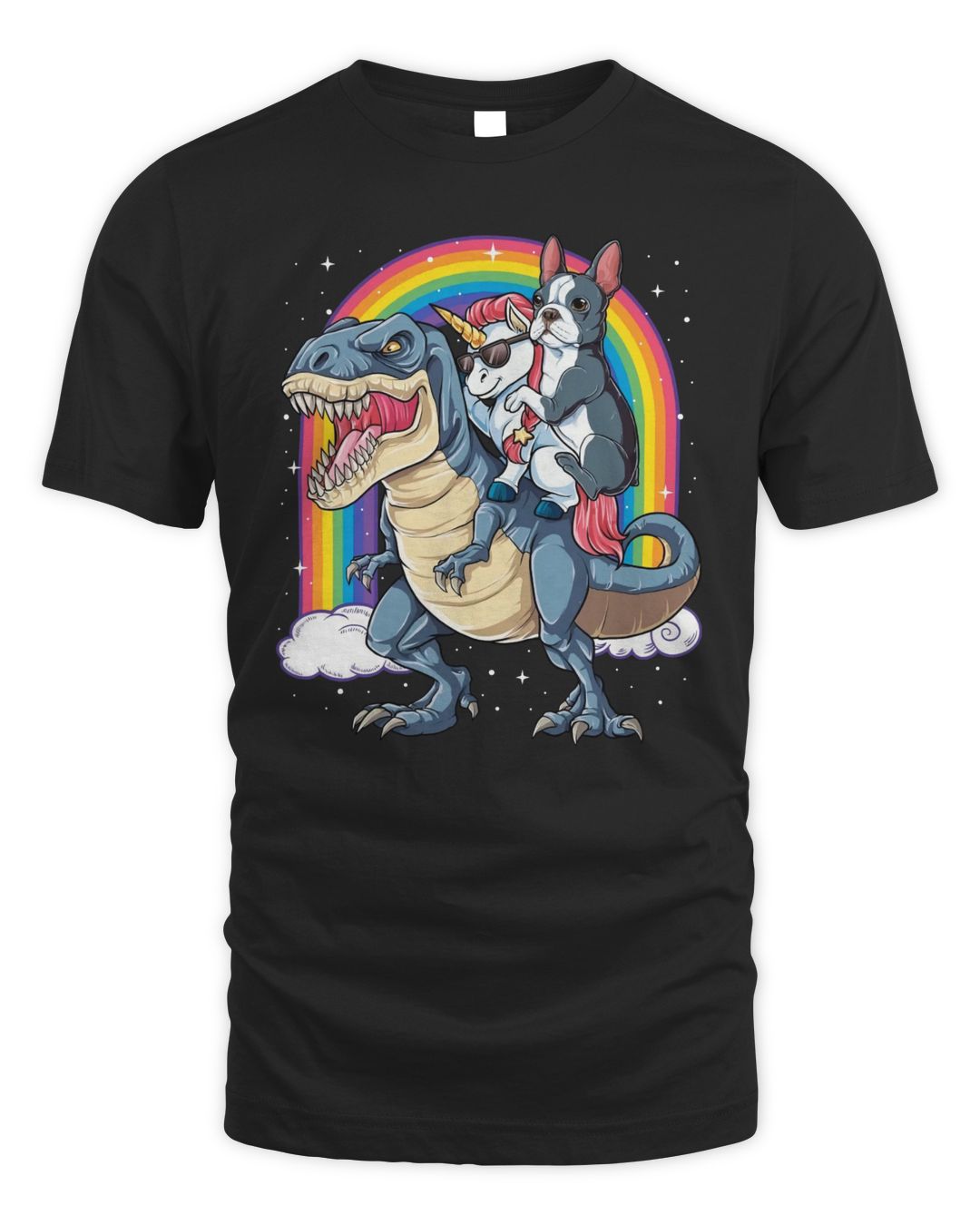 Boston Terrier Dinosaur T rex Unicorn