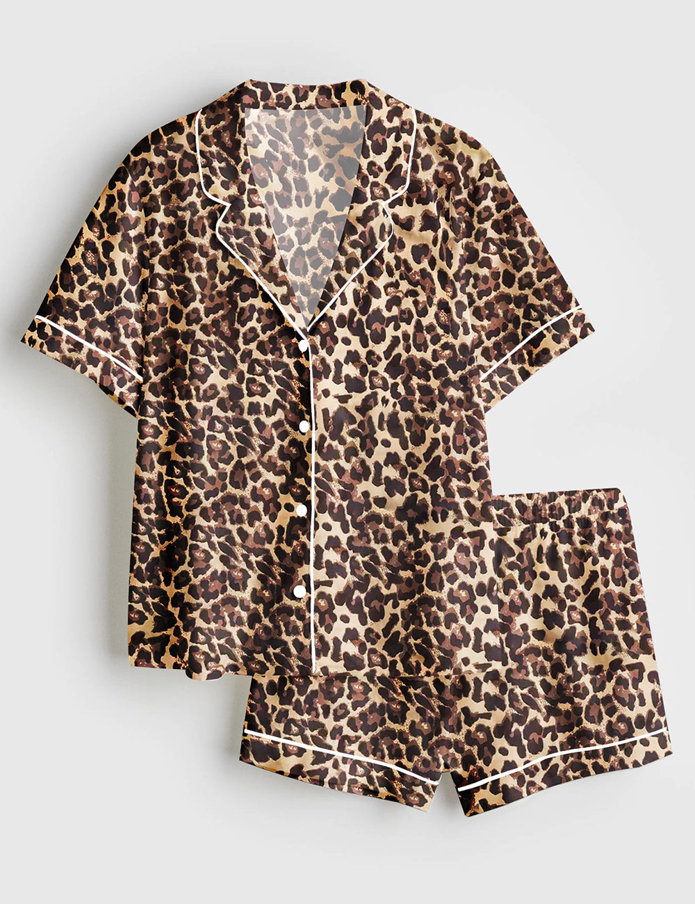 Women's Leopard Print Short Sleeve Pajama Set
