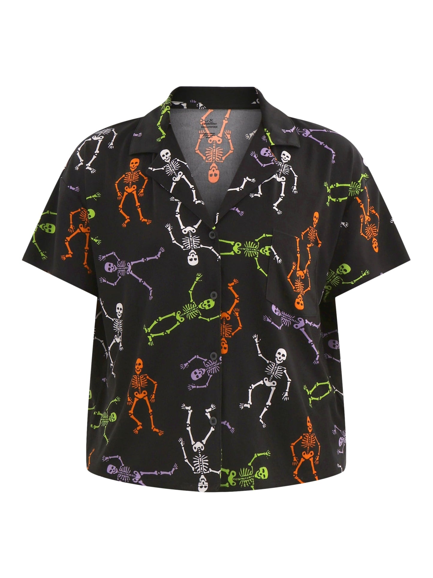 Halloween Women’s Printed Notched Top and Shorts Pajama Set from Way to Celebrate, 2-Piece, Sizes XS-3X