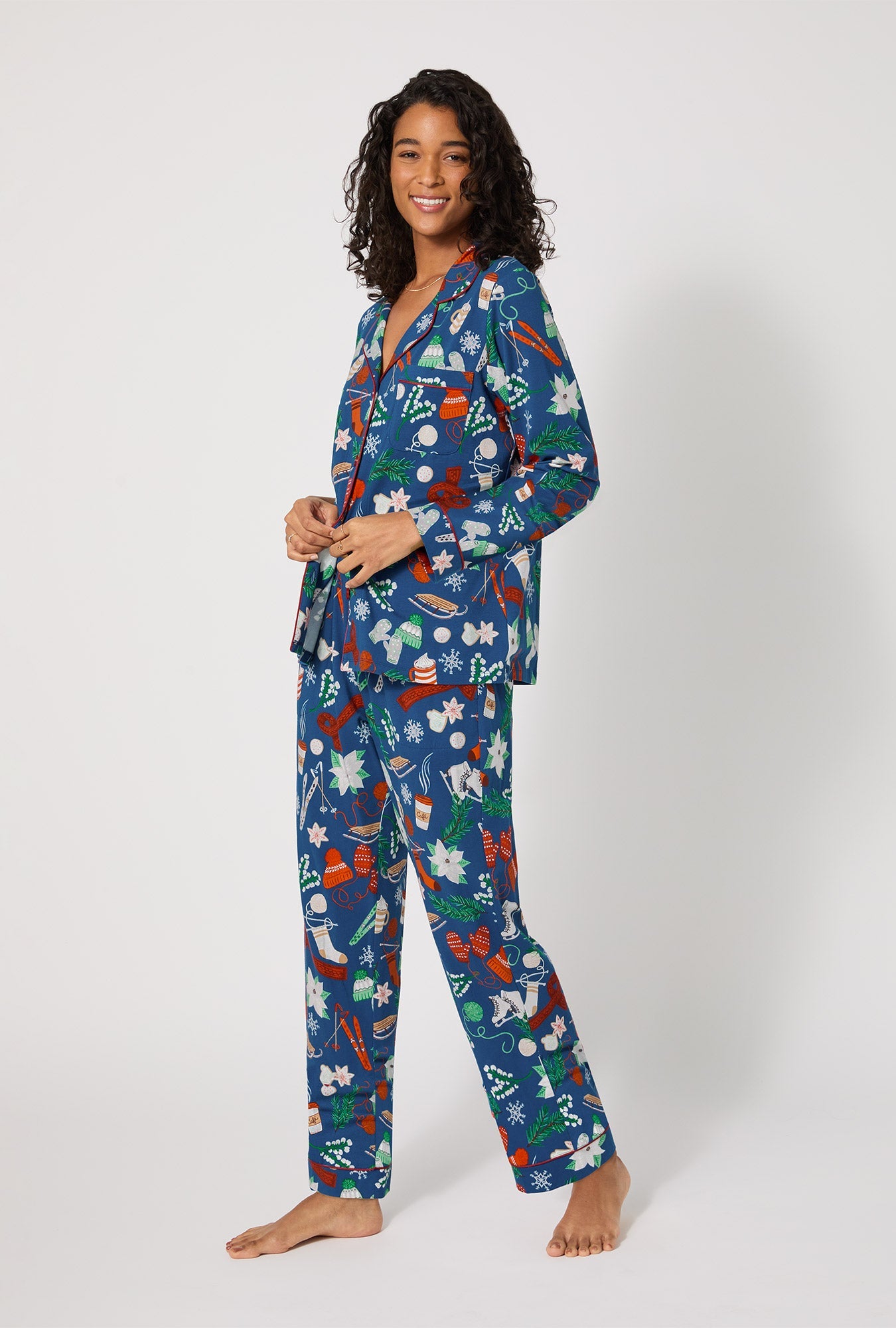 Winter Charm Long Sleeve Classic Stretch Jersey Pj Set