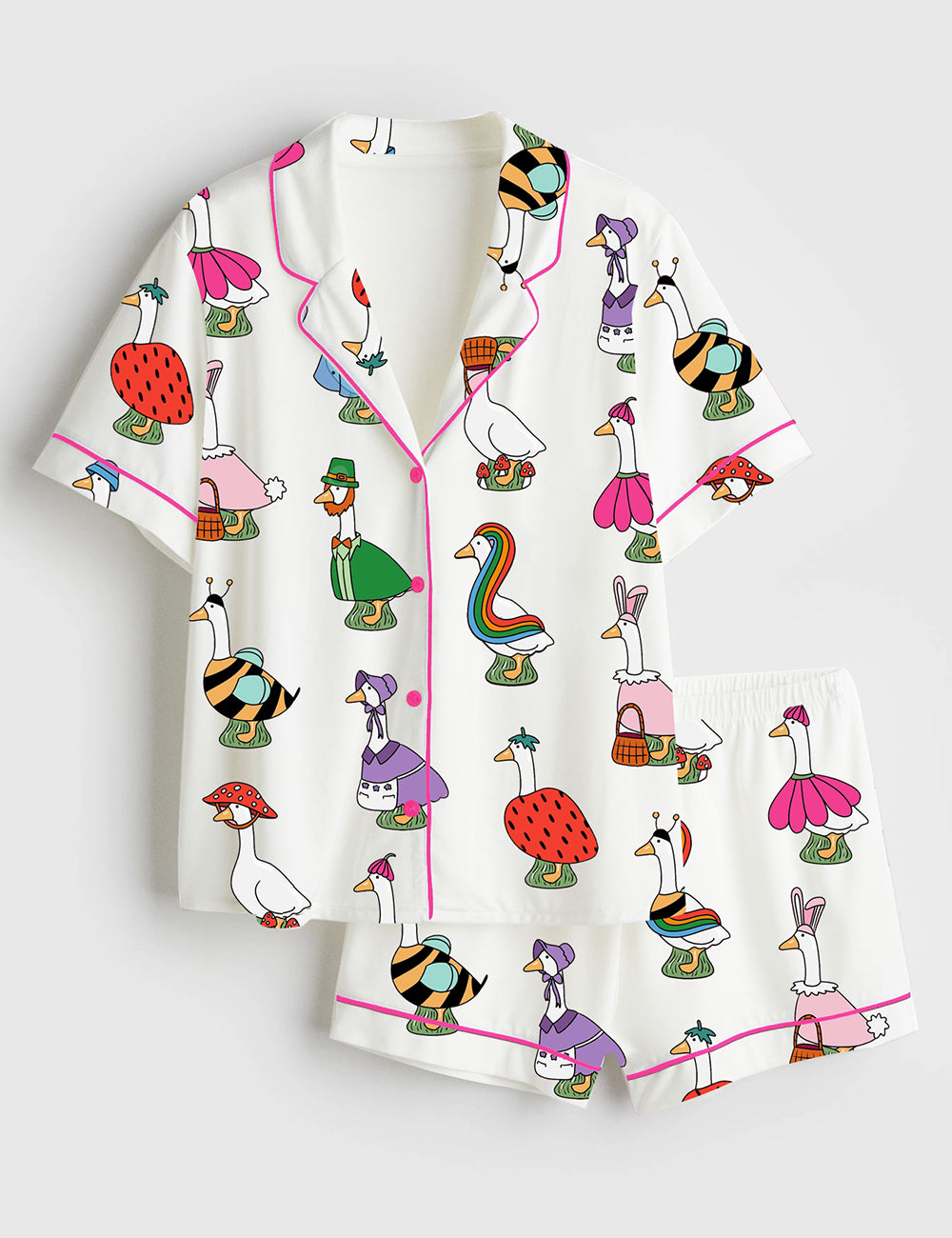 Women’s Silly Goose Short Sleeve Satin Pajama Set