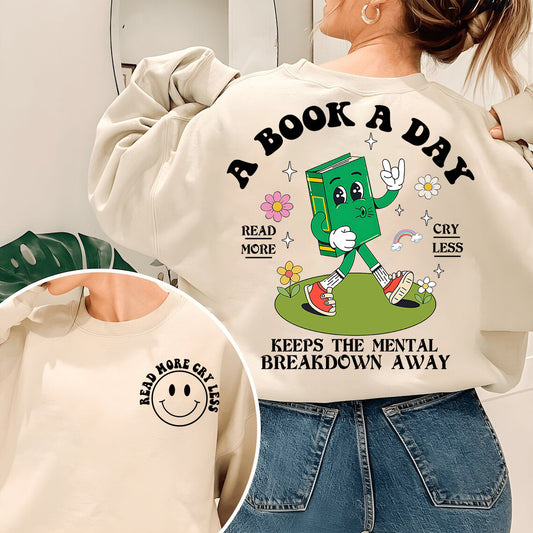 Book Club Comfort Colors Shirt, Book Lover Sweatshirt, Reading Book, Bookworm Gift,Bookish Shirt,A Book A Day Keep The Mental Breakdown Away