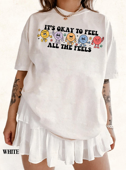 Comfort Colors It's Okay To Feel All The Feels, Mental Health sweatshirt, Inclusion Shirt, Speech Therapy Shirt, Para Hoodie, Girl Boy shirt