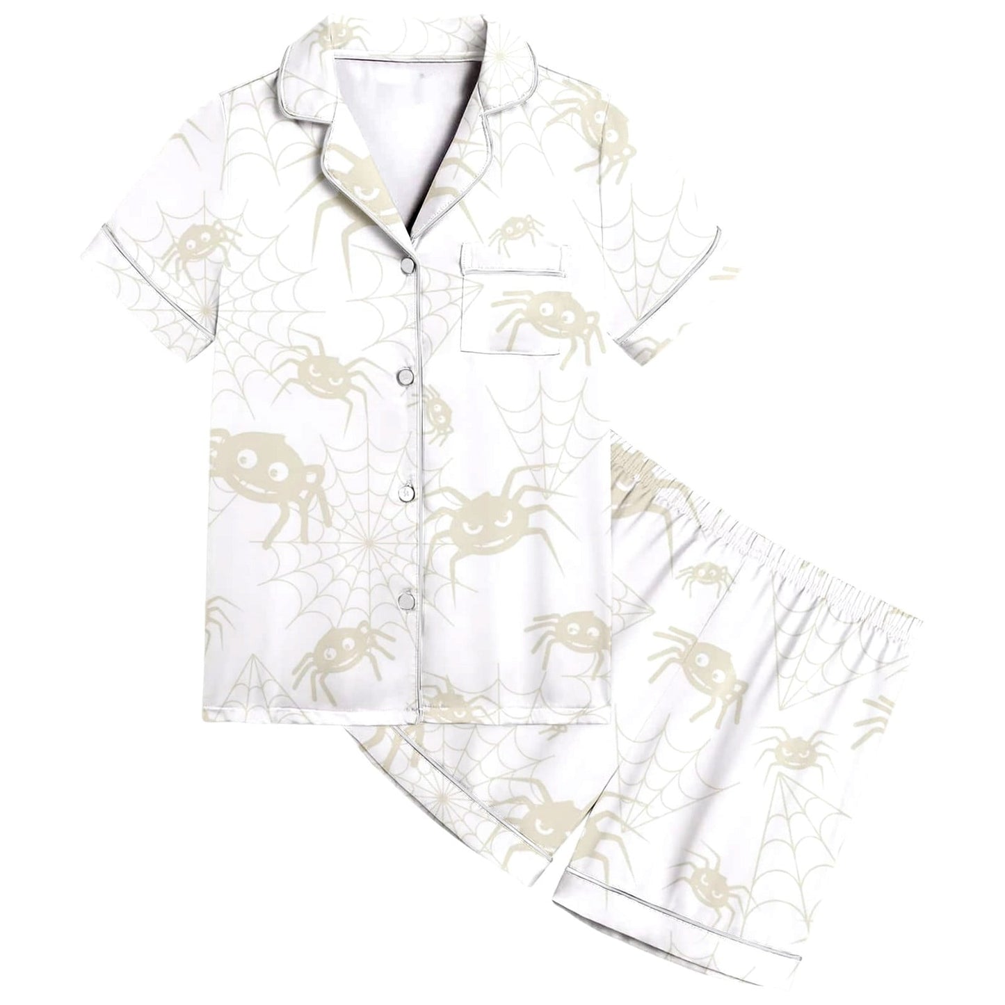 Toddler Baby Girl Halloween Pajama Short Sleeve Cute Pumpkin Print Pajamas Shorts, 2Pcs Halloween Pajamas Set Fall Sleepwear