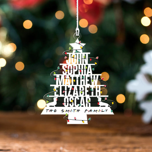 Personalized Family With Dachshund Dog Ornament Christmas, Christmas Tree Ornament , Personalied Family Christmas Tree, Christmas For Gift