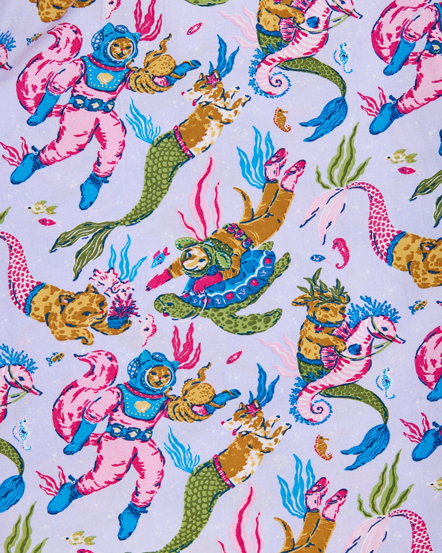Deep Sea Divers - Short Pajamas Set - Lavender Sorbet