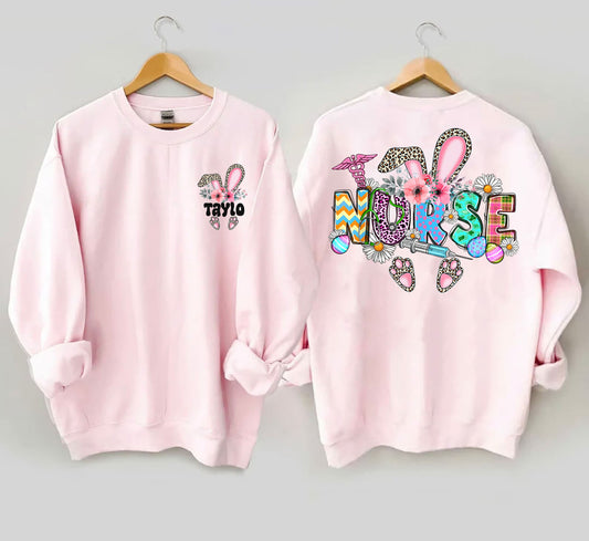 Easter Nurse Sweatshirt, Easter Bunny Nurse Shirt, Nurse Easter Shirt, RN Shirts, Gift for Nurse, Nurse Week Shirt, Nursing Shirts