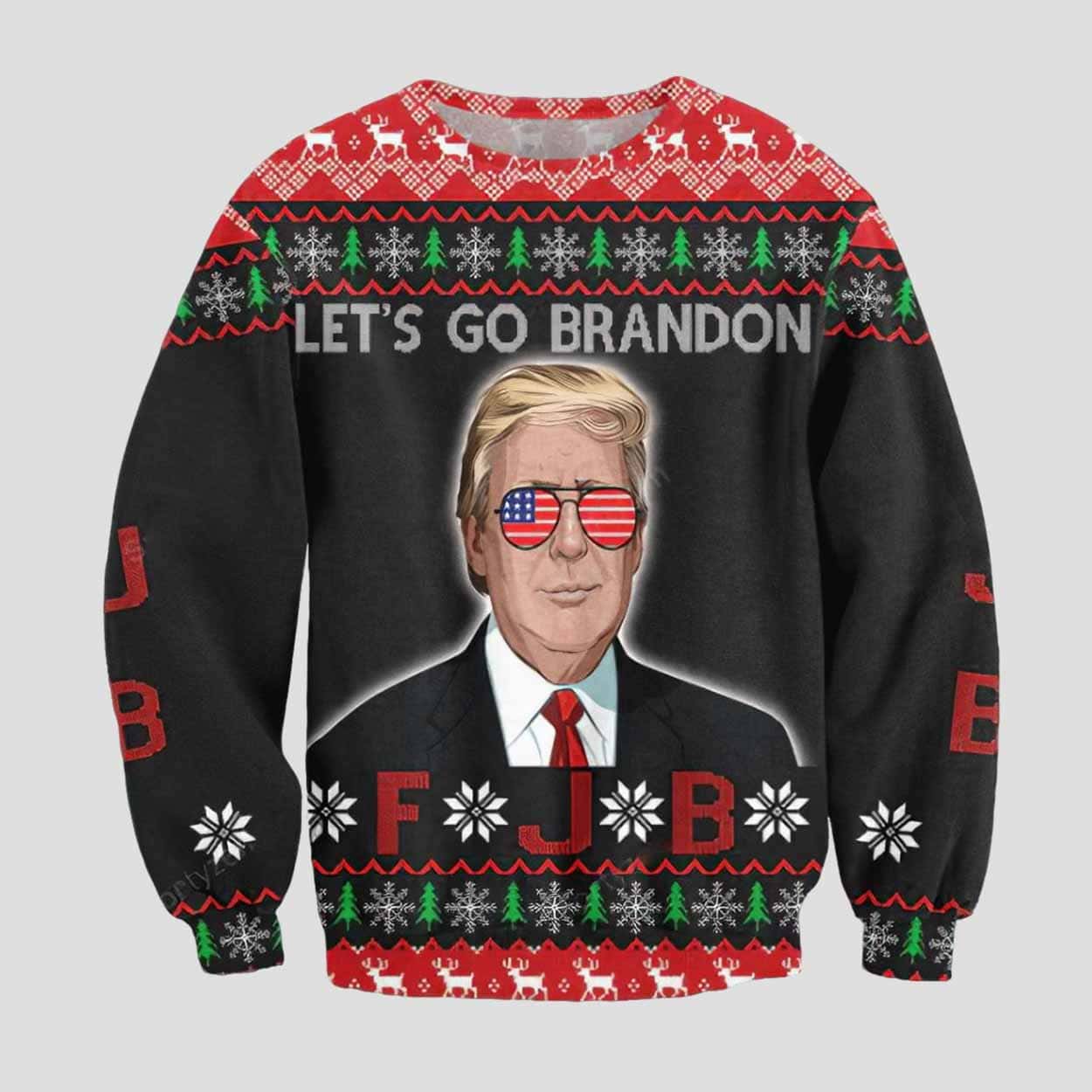 FJB Trump Cool Funny Let’s Go Brandon Ugly Christmas Sweater