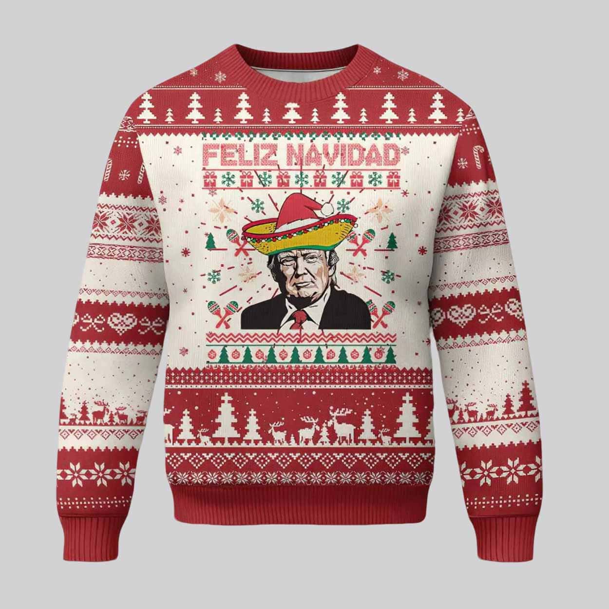 Feliz Navidad Trump Ugly Christmas Sweater