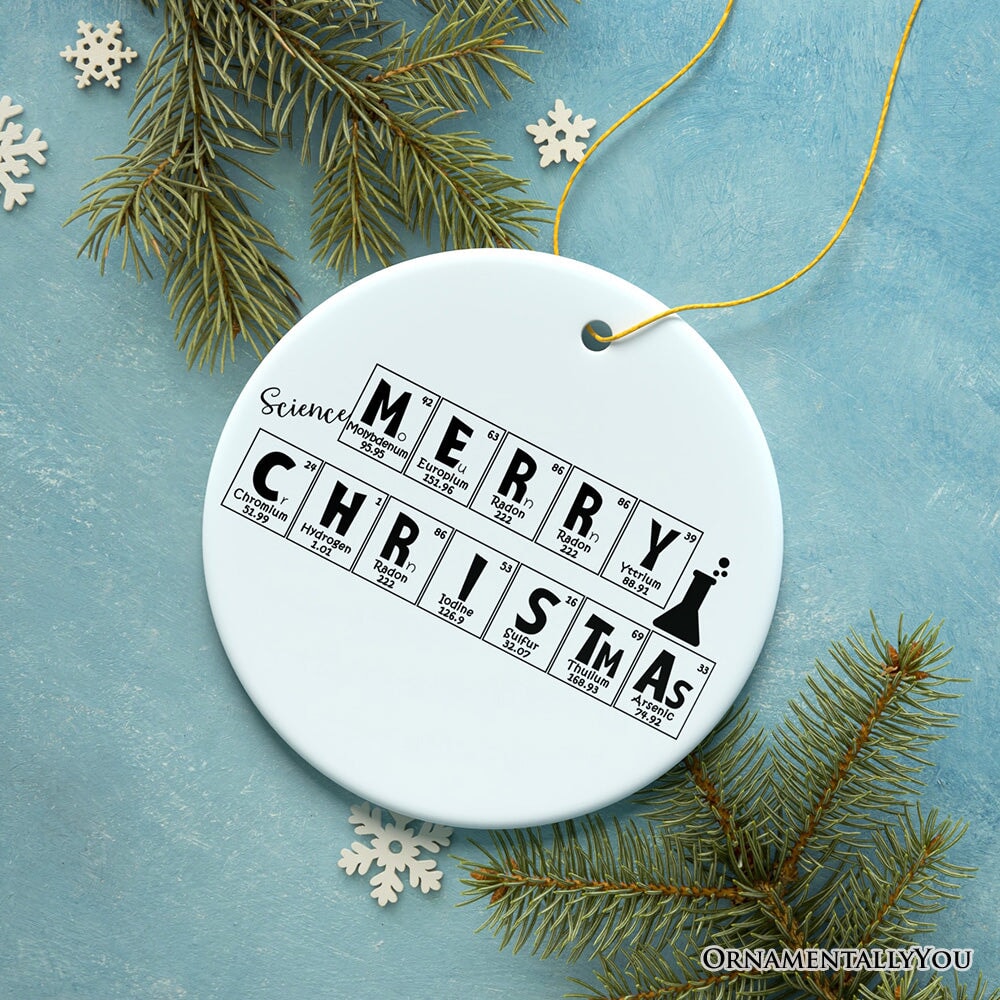 Periodic Table Scientist Christmas Ornament